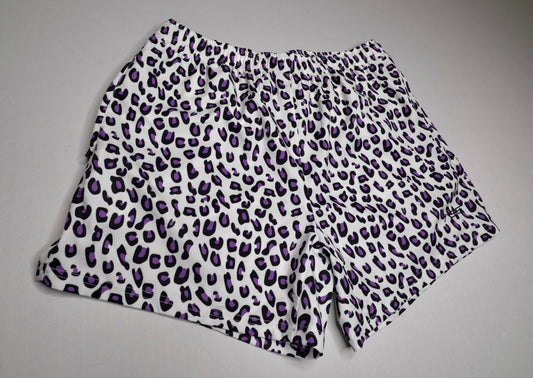Leopard Print Shorts - Purple