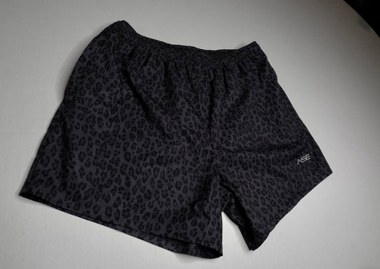 Leopard Print Shorts - Black