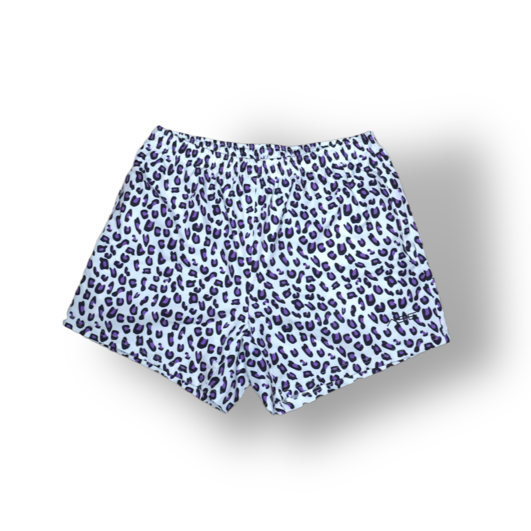 Leopard Print Shorts - Purple